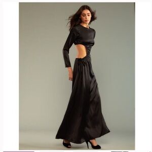 NWT Cynthia Rowley black silk cutout maxi dress/gown  sz 8 $695